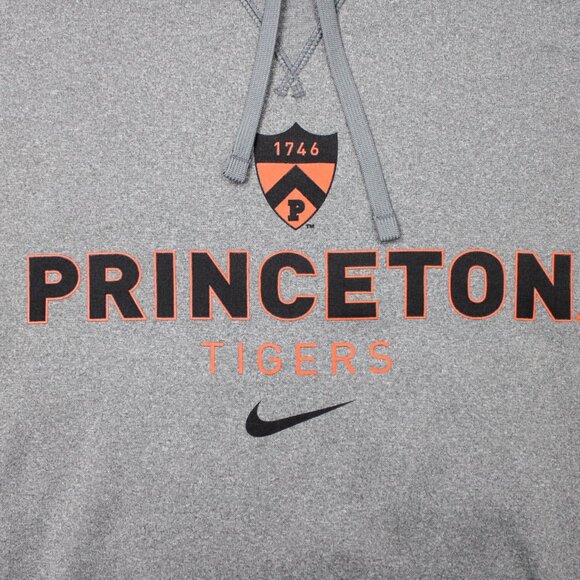 Nike Princeton Tigers Hoodie Men Medium Gray Dri-Fit Polyester Hooded Sweatshirt - Picture 7 of 13